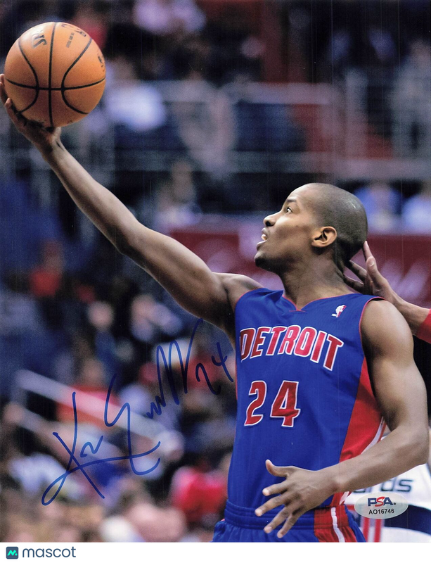 KIM ENGLISH signed 8x10 photo PSA/DNA Detroit Pistons Autographed