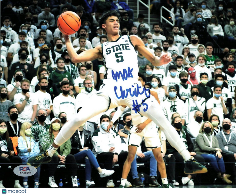 MAX CHRISTIE Signed 8x10 photo PSA/DNA Michigan State Autographed
