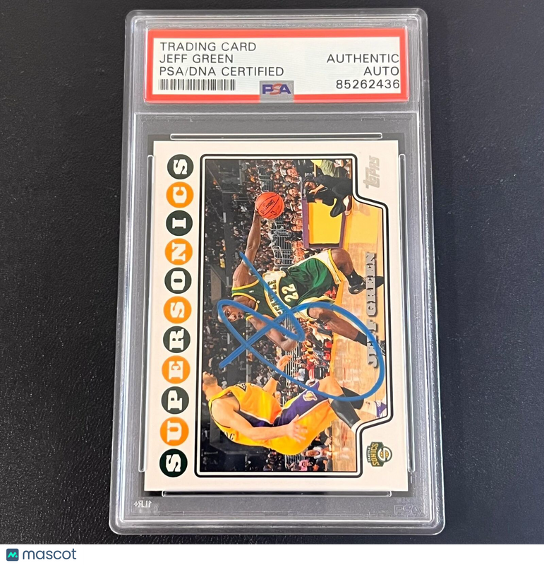 2008-09 Topps NBA #86 Jeff Green Signed Card AUTO PSA/DNA Slabbed Sonics