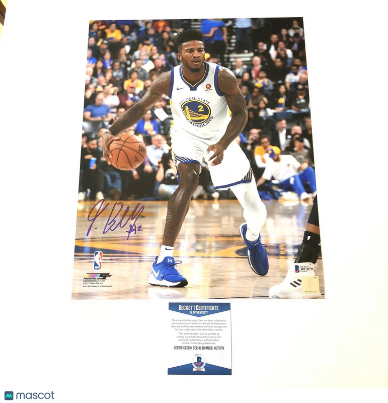 Jordan Bell signed 11x14 photo BAS Beckett Golden State Warriors Autographed
