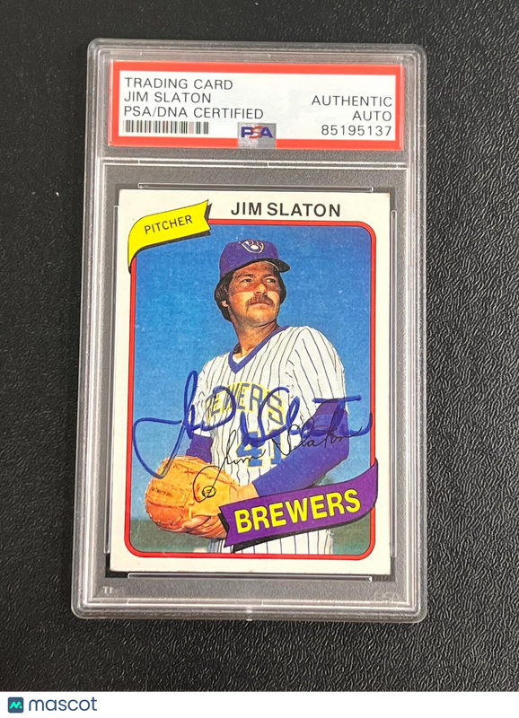 1980 Topps #24 Jim Slaton Signed Card PSA/DNA Slabbed Auto Brewers