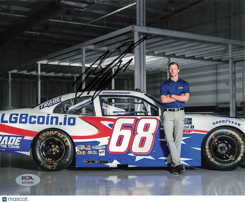 Brandon Brown signed 8x10 photo PSA/DNA Autographed Motorsports Driver
