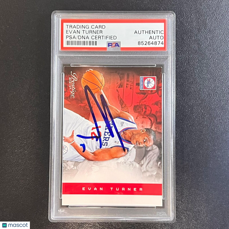 2012-13 Panini Prestige #132 Evan Turner Signed Card AUTO PSA/DNA Slabbed 76ers