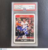 2017-18 NBA Hoops #231 Evan Turner Signed Card AUTO PSA Slabbed Trailblazers