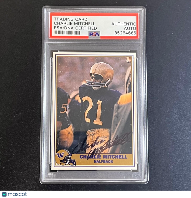 Pacific Football Greats #28 Charlie Mitchell Signed Card PSA Slabbed