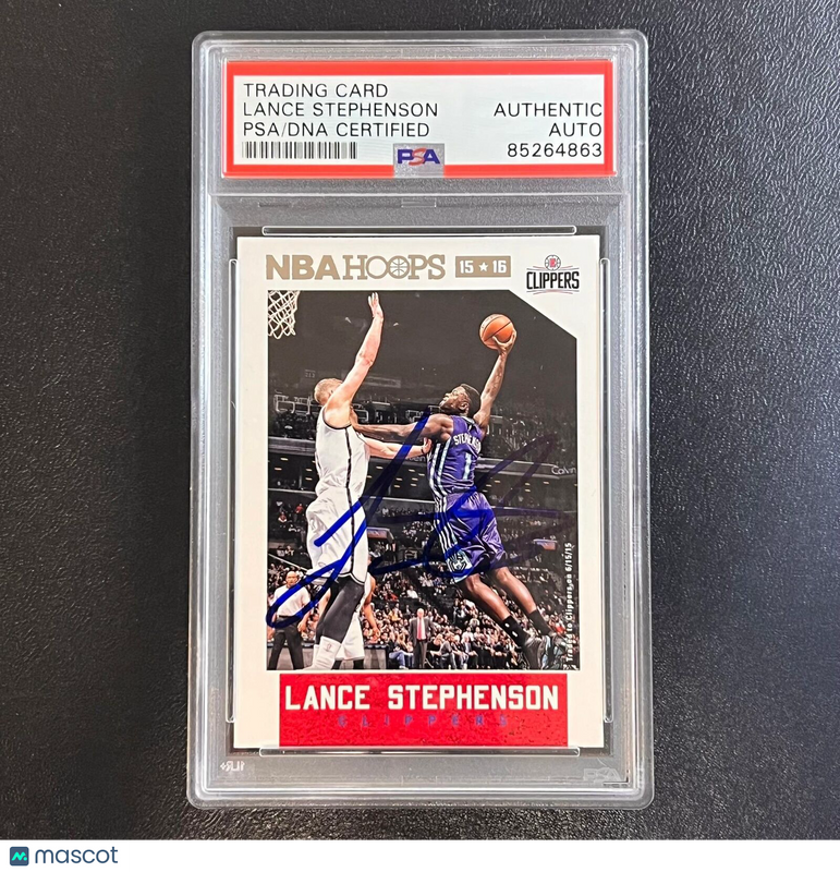 2015-16 NBA Hoops #242 Lance Stephenson Signed Card Auto PSA Slabbed Clippers