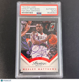 2013-14 Panini Prestige #24 Wesley Matthews Signed Card AUTO PSA Slabbed Trailbl
