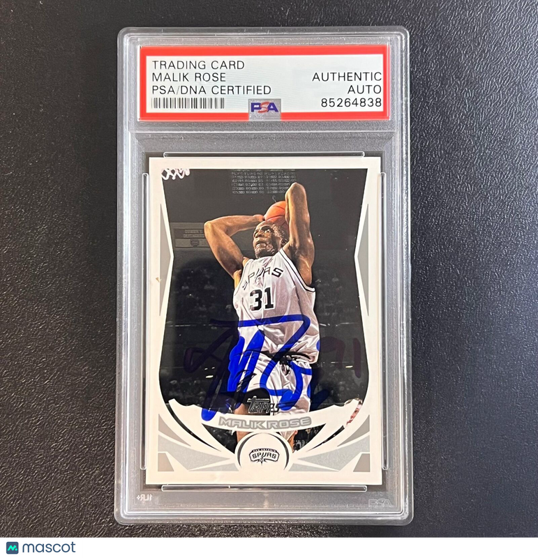 2004-05 Topps #135 Malik Rose Signed Card AUTO PSA/DNA Slabbed Spurs
