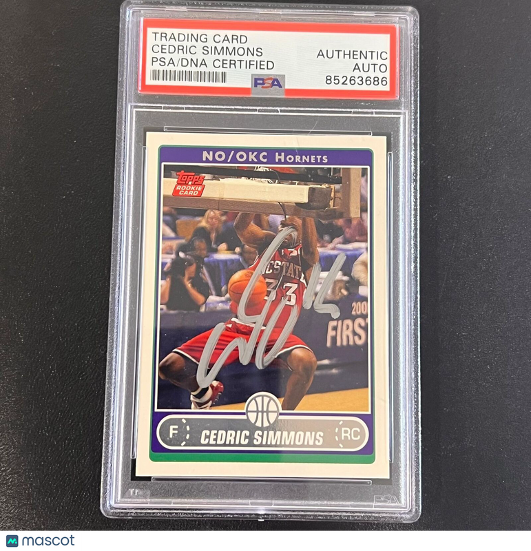 2006-07 Topps Rookie Card #233 Cedric Simmons Signed Card AUTO PSA Slabbed Horne