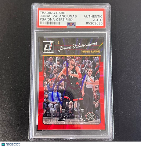 2016-17 Panini Donruss #107 Jonas Valanciunas Signed Card AUTO PSA Slabbed Rapto