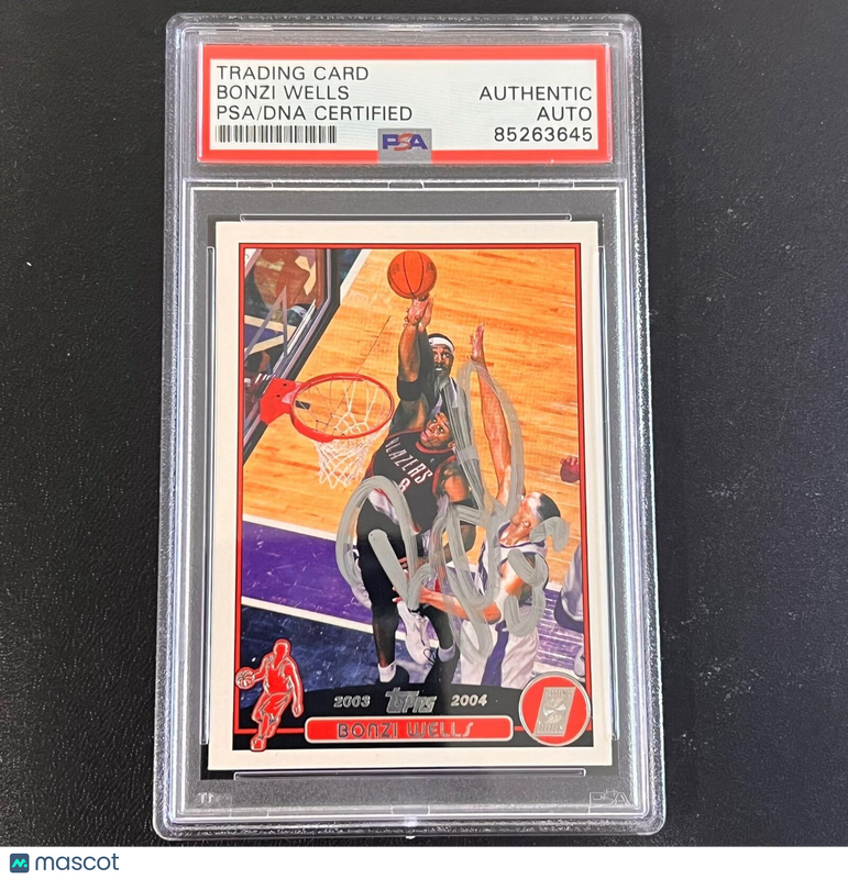 2003-2004 Topps #169 Bonzi Wells Signed Card AUTO GRADE PSA Slabbed Trail Blazer