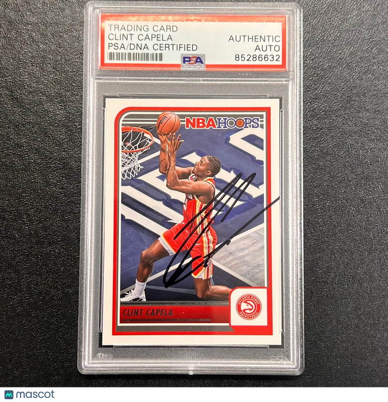2023-24 Panini Hoops #143 Clint Capela Signed Card AUTO PSA/DNA Slabbed Hawks