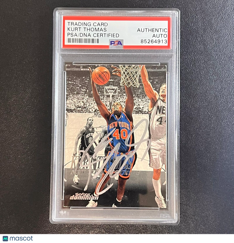 1999-2000 Fleer Skybox Dominion #164 Kurt Thomas Signed Card AUTO PSA Slabbed Kn