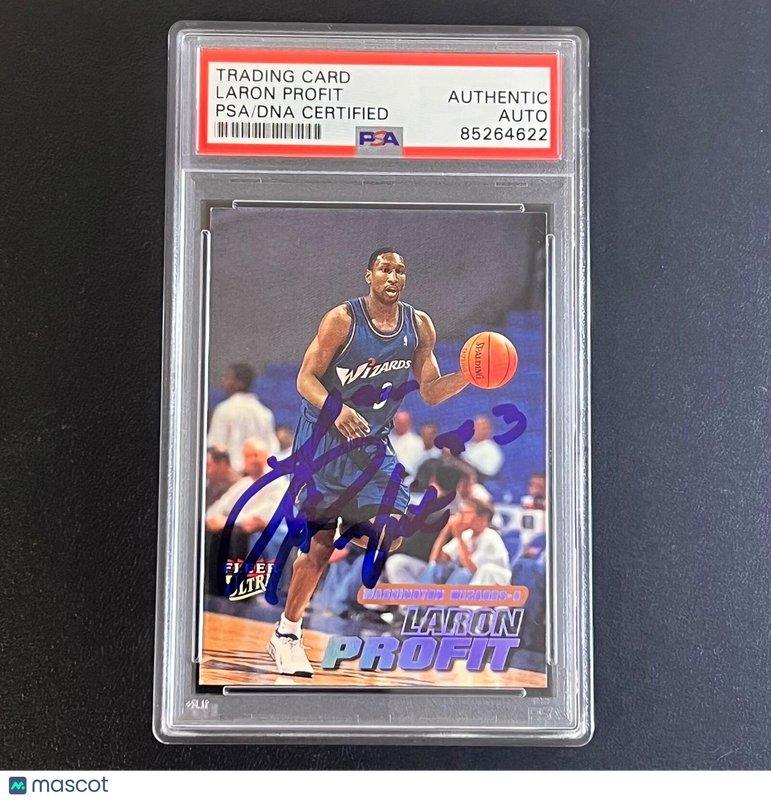2000-01 Fleer Ultra #82 Laron Profit Signed Card PSA Slabbed Wizards