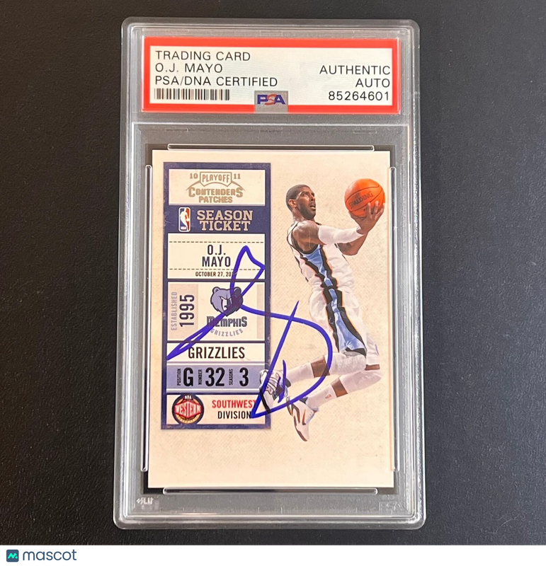 2010-11 Panini Contenders Patches Season Ticket #51 O.J. Mayo Signed Card AUTO P