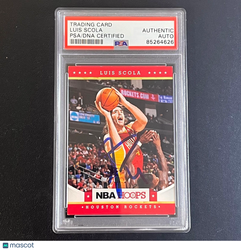 2012-13 Panini NBA Hoops #47 Luis Scola Signed Card AUTO PSA/DNA Slabbed Rockets