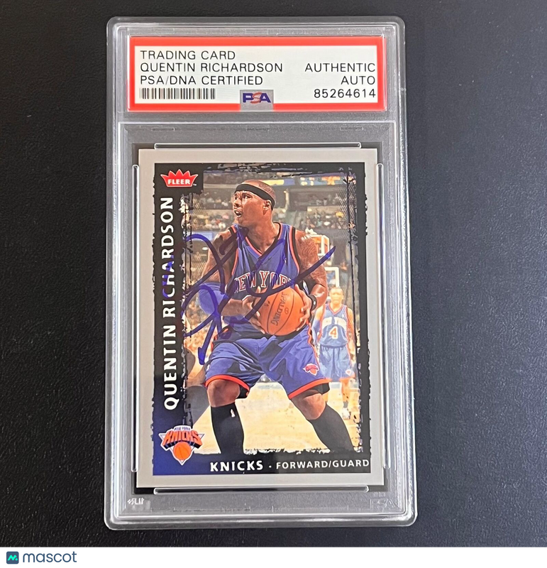 2008-09 NBA Fleer #92 Quentin Richardson Signed Card AUTO PSA Slabbed Knicks