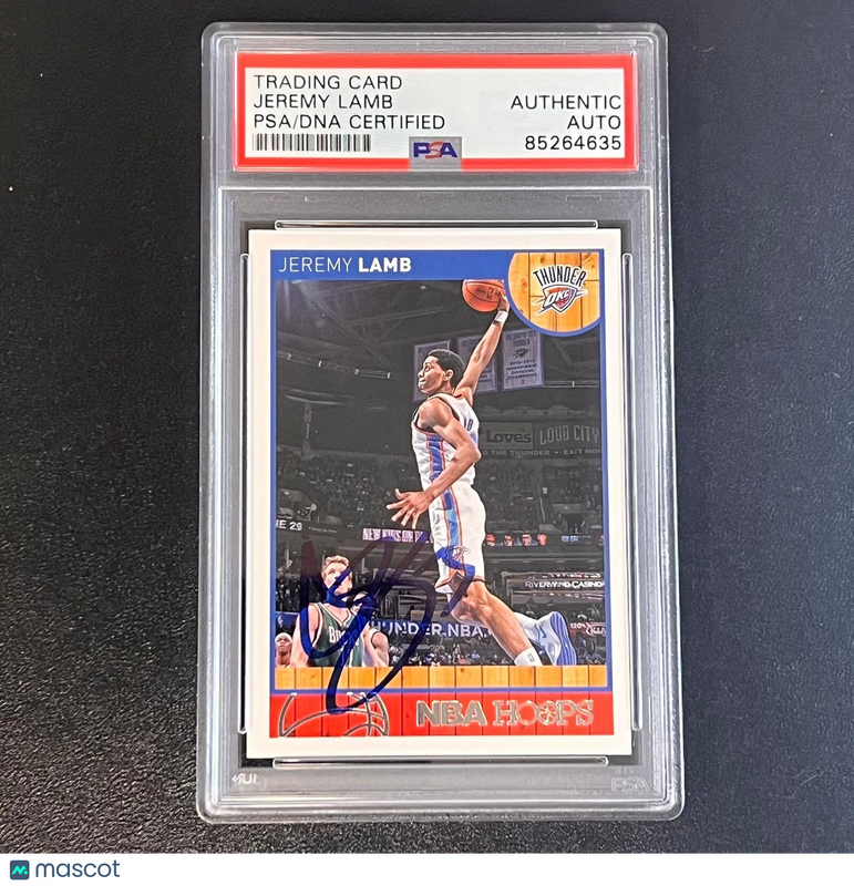 2013-14 Panini NBA Hoops #43 Jeremy Lamb Signed Card AUTO PSA Slabbed Thunder