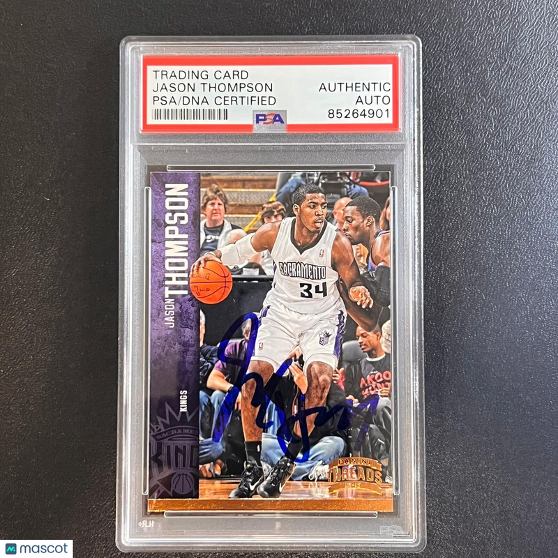 2012-13 Panini Threads #126 Jason Thompson Signed Card AUTO PSA Slabbed Kings