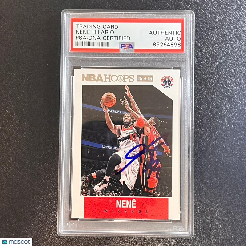 2015-16 NBA Hoops #56 Nene Signed AUTO PSA Slabbed Wizards
