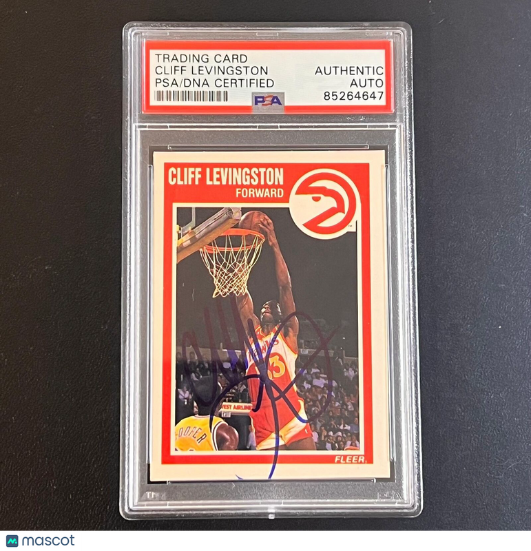 1989-90 Fleer #3 Cliff Levingston Signed Card PSA Slabbed Hawks