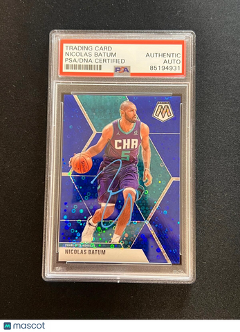 2019-20 Panini Mosaic #102 Nicolas Batum Signed Card AUTO PSA Slab Hornets