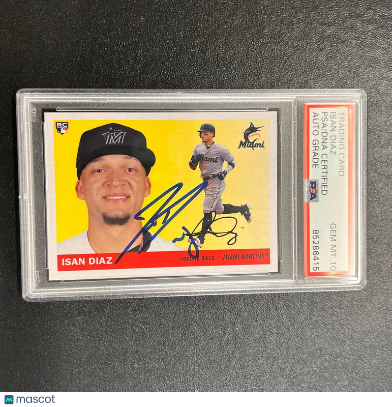 2020 Topps RC #72 Isan Diaz Signed Card PSA/DNA Authenticated Slabbed AUTO Marli