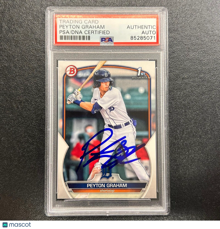 2023 Topps 1st Bowman #BP-57 Peyton Graham Signed Card PSA/DNA Slabbed AUTO Tige