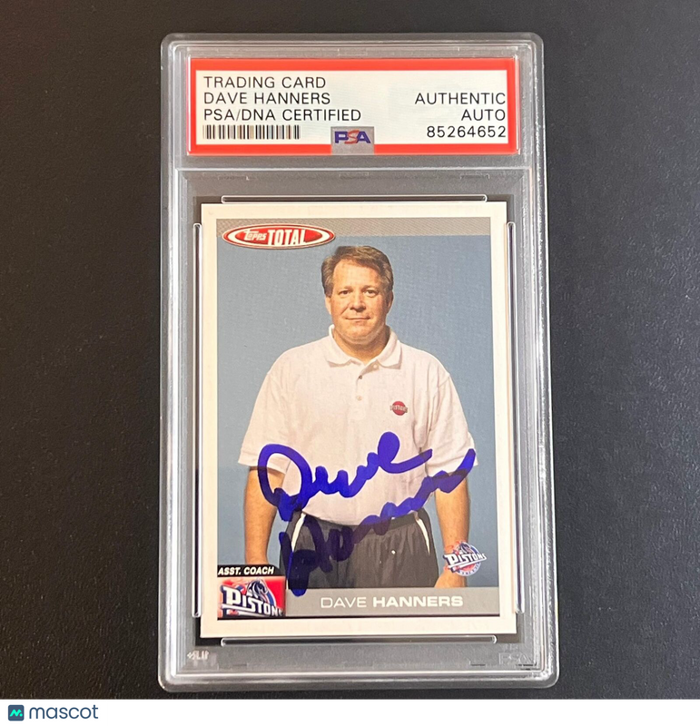 2005-06 Topps Total #376 Dave Hanners Signed Card AUTO PSA/DNA Slabbed Pistons