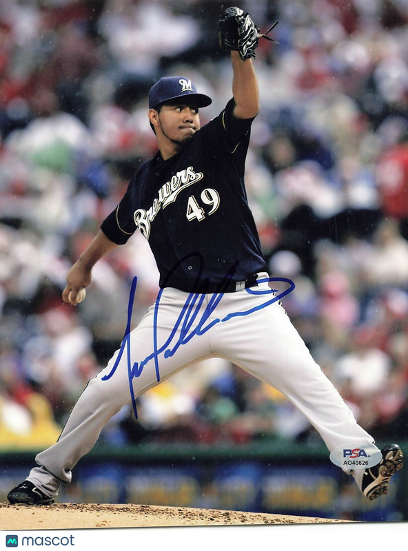 Yovani Gallardo signed 8x10 photo PSA/DNA Milwaukee Brewers Autographed