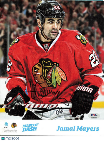 Jamaal Mayers signed 8x10 photo PSA/DNA Chicago Blackhawks Autographed NHL