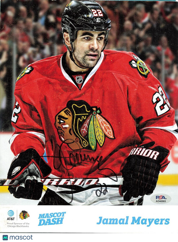 Jamaal Mayers signed 8x10 photo PSA/DNA Chicago Blackhawks Autographed NHL