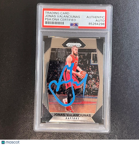 2017-18 Panini Prizm #33 Jonas Valanciunas Signed Card AUTO PSA Slabbed Raptors