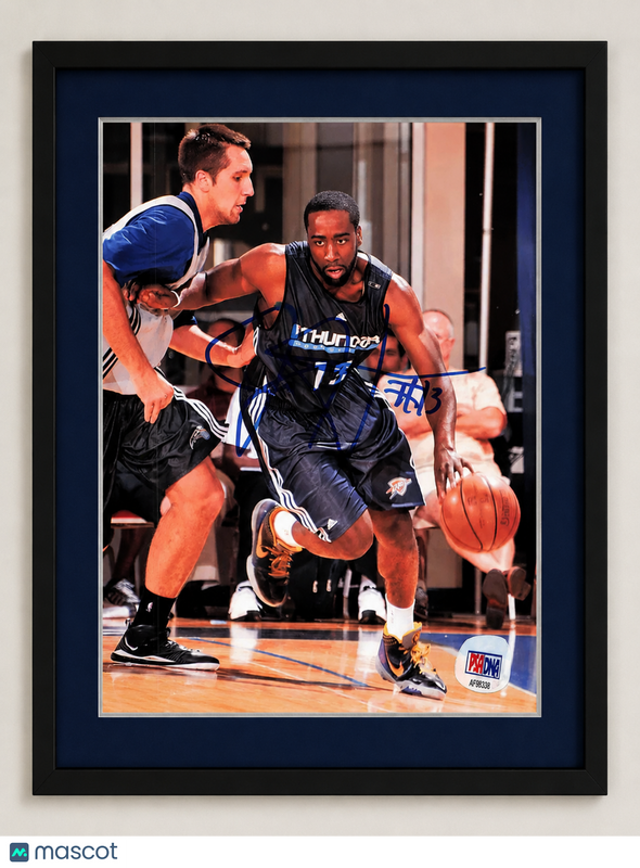James Harden Oklahoma City Thunder Signed Custom Framed 8x10 Photo PSA