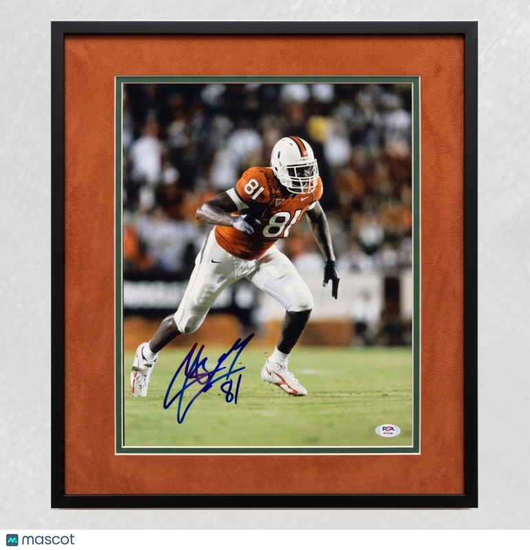 Calais Campbell Signed Miami Hurricanes Football 11x14 Custom Framed Photo PSA