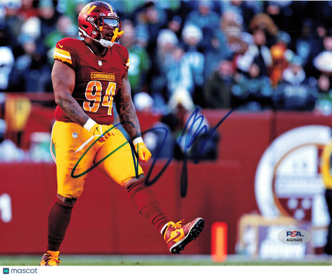 Daron Payne Signed Washington Commanders Football 8x10 Photo PSA Autographed