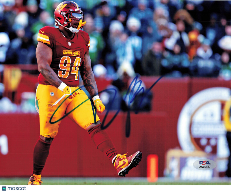 Daron Payne Signed Washington Commanders Football 8x10 Photo PSA Autographed