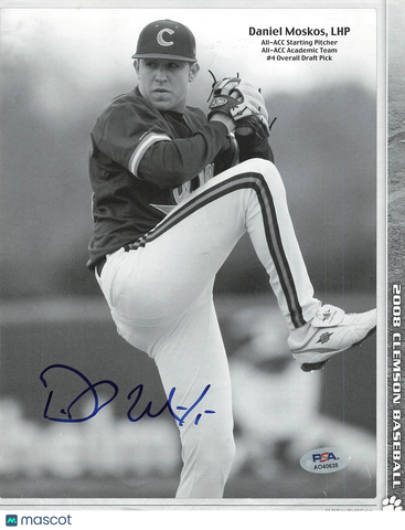 Daniel Moskos signed 8x10 photo PSA/DNA Autographed Clemson Tigers