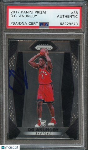 2017-18 Panini Prizm #38 Og Anunoby Signed Card AUTO PSA Slabbed RC