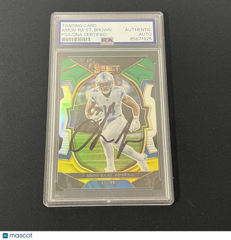 2022 Panini Select Football#58 Amon-Ra St. Brown Signed Card Auto PSA Slabbed