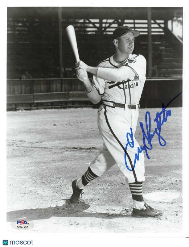 Enos Slaughter St. Louis Cardinals Signed 8x10 Photo PSA