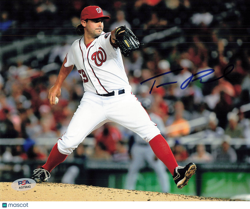 Tanner Roark Washington Nationals Signed 8x10 Photo PSA