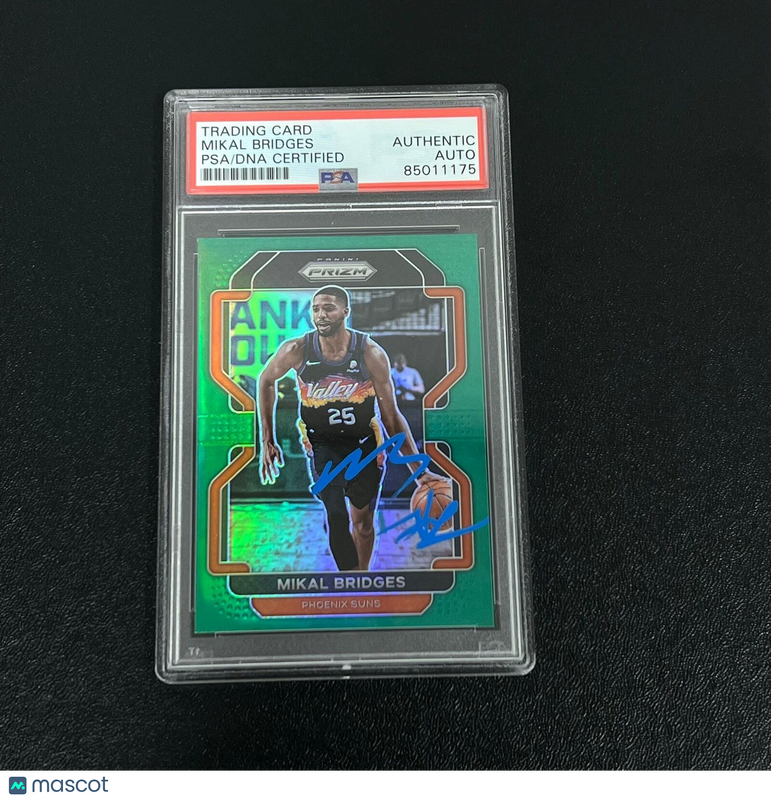 2021-22 Panini Prizm #27 Mikal Bridges Signed Card AUTO 10 PSA Slabbed Suns