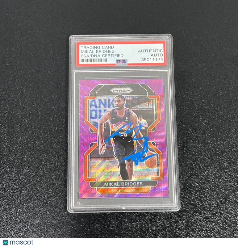 2021-22 Panini Prizm #27 Mikal Bridges Signed Card AUTO PSA Slabbed Suns