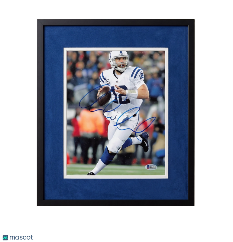Andrew Luck Signed Indianapolis Colts Football 8x10 Custom Framed Photo PSA