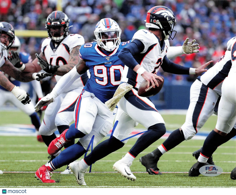 Shaq Lawson Signed Buffalo Bills Football 8x10 Photo Autographed