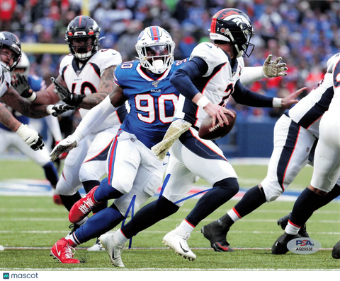 Shaq Lawson Signed Buffalo Bills Football 8x10 Photo Autographed