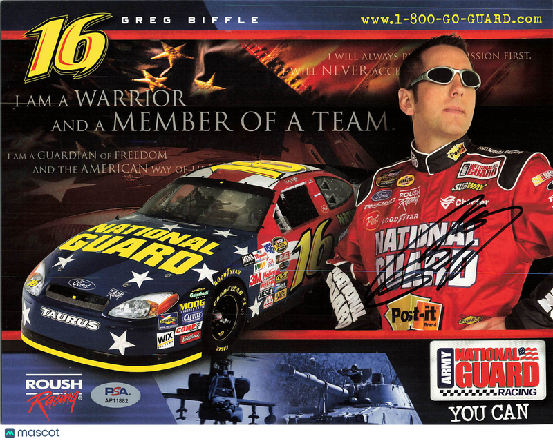 Greg Biffle Signed Racing 8x10 Photo PSA Autographed