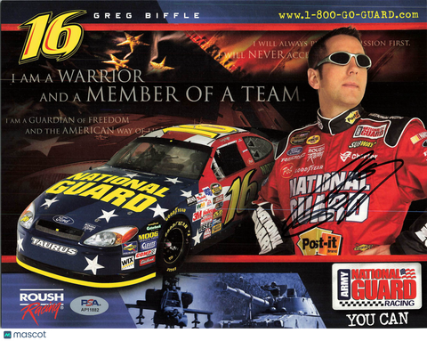 Greg Biffle Signed Racing 8x10 Photo PSA Autographed
