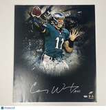 Carson Wentz Signed Philadelphia Eagles Football 24x20 Photo Fanatics Authentic